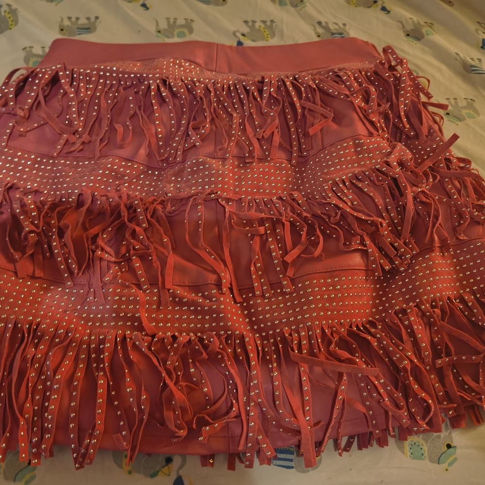 Fringed Pink Skirt